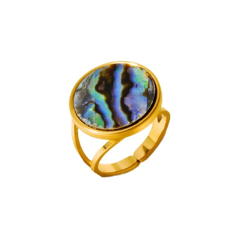 18K Gold Plated Geometric Shell Ring