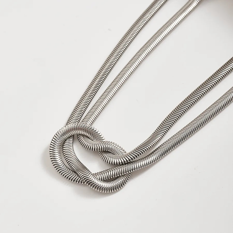 18K Gold Plated Knot Snake Chain Necklace