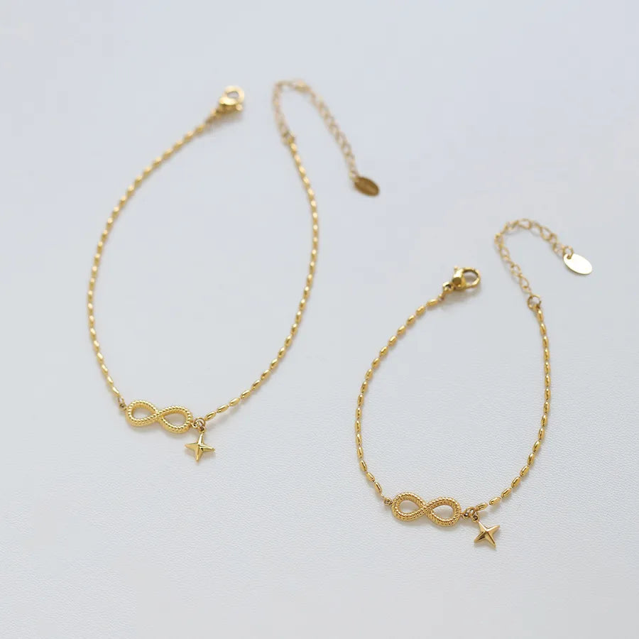 Gold Infinity Star Anklet for Women