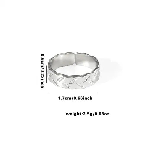 Titanium Steel Fish Tail Ring for Women Adjustable Opening TYR0396