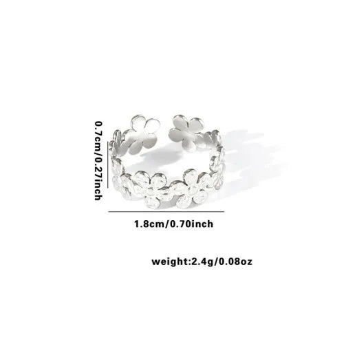 Titanium Steel Fish Tail Ring for Women Adjustable Opening TYR0385