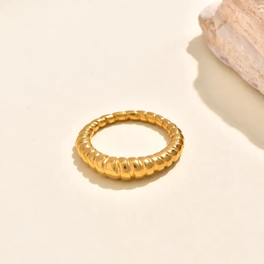 18K Gold Plated Twisted Braid Zircon Ring