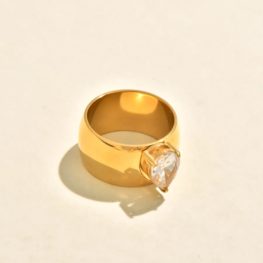 Gold Plated Zircon Letter Ring – Dual Tone 5772601