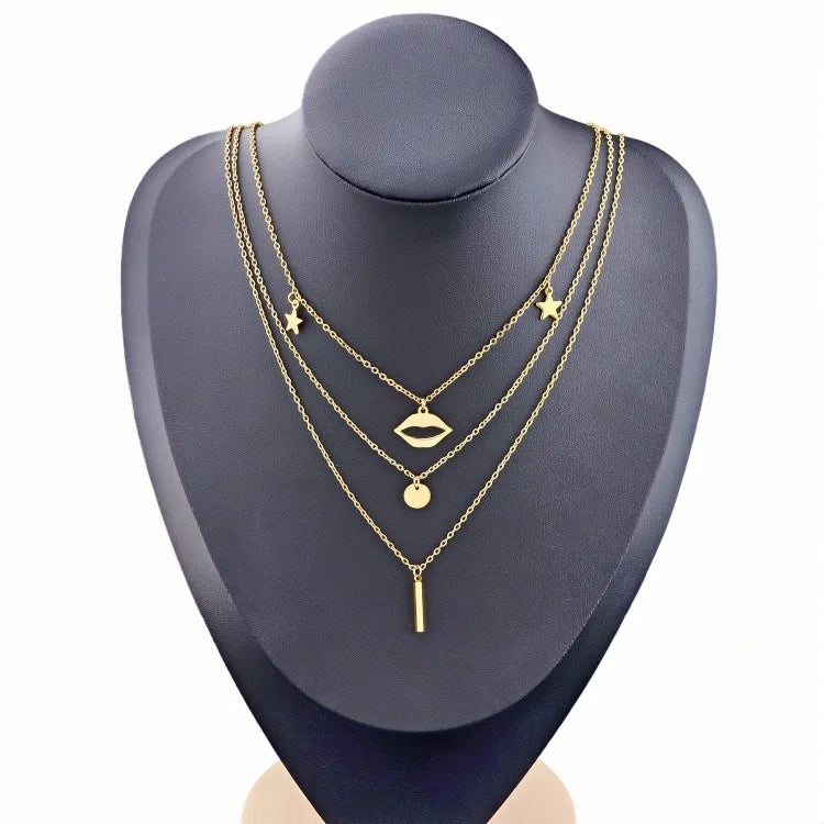 Gold Plated Stainless Steel Pendant Necklace