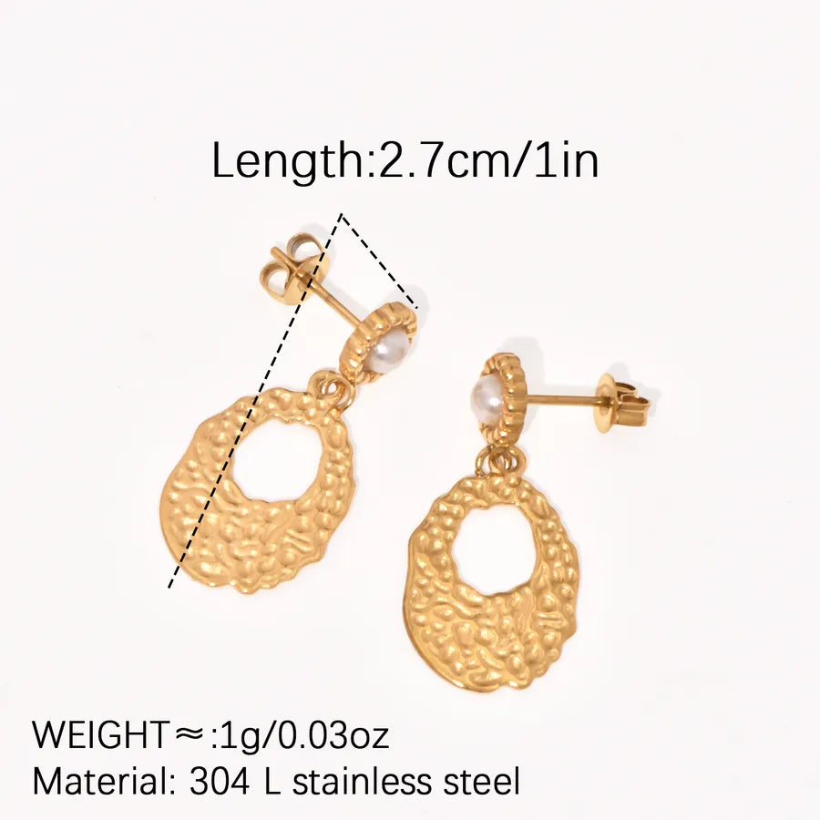 18K Gold Plated Titanium Steel Stud Earrings Average Size 5772901