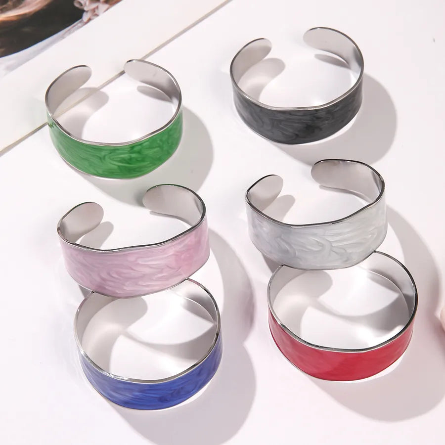 Unisex Titanium Steel Wide Cuff Bracelet