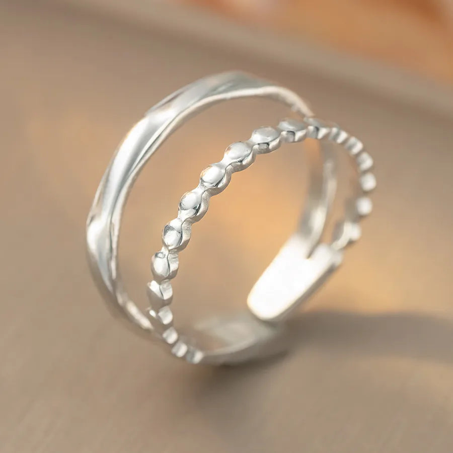 Geometric Titanium Steel Open Ring K362 Steel Color Ring Open