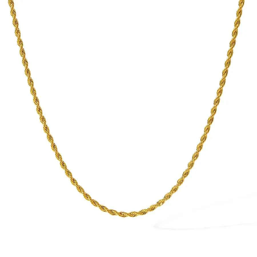 18K Gold Plated Stainless Steel Twist Necklace