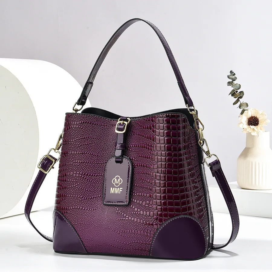 Color Block Bucket Shoulder Bag for Women