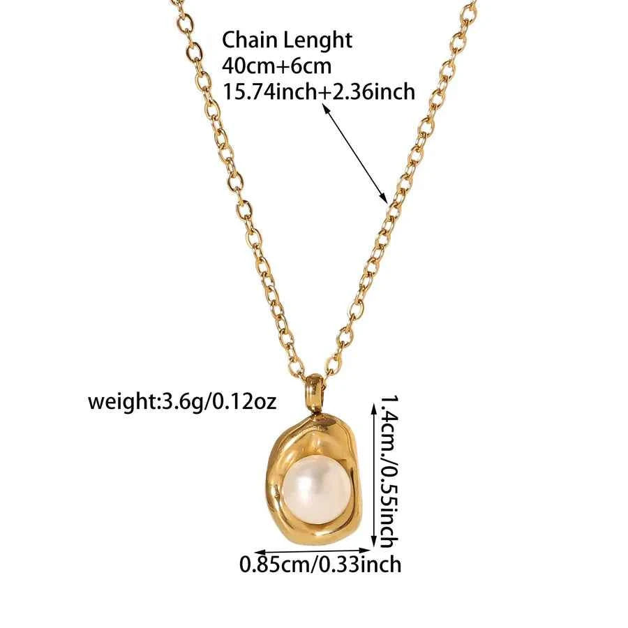 18K Gold Plated Pearl Pendant Necklace