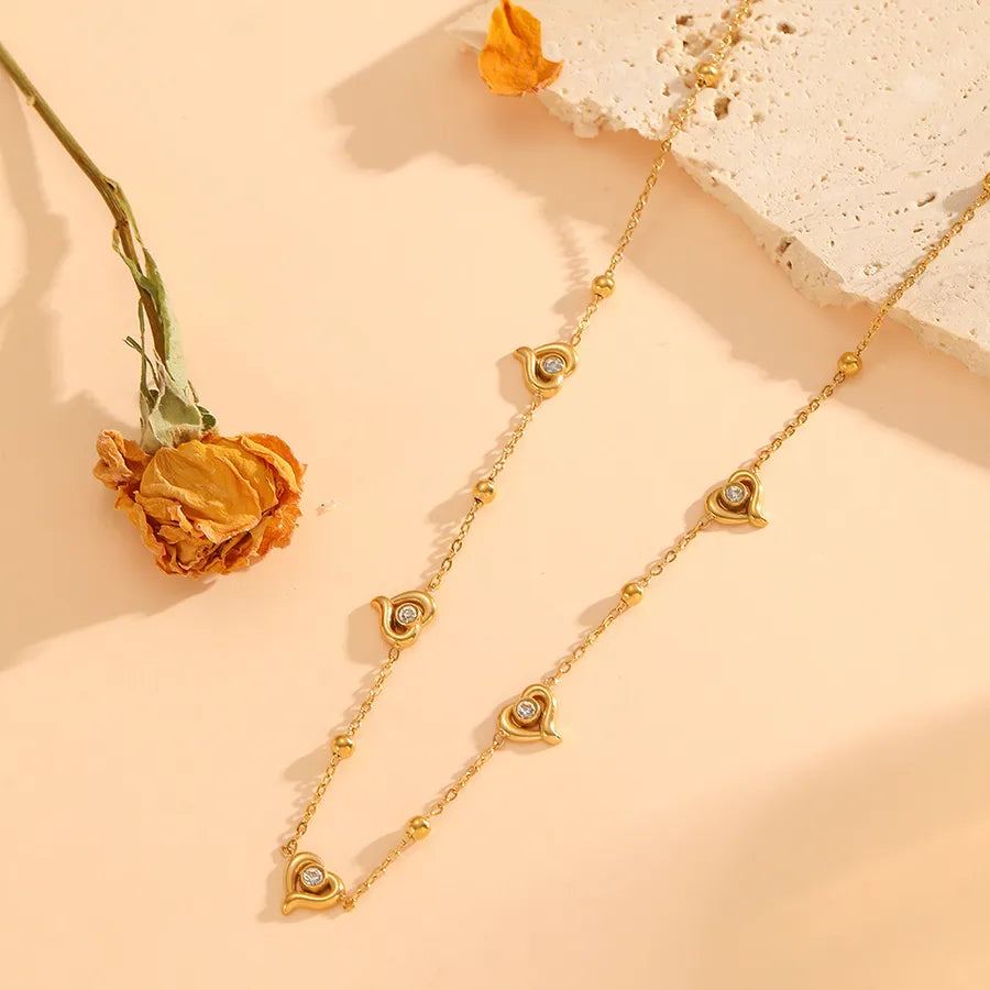 Gold Heart Pendant Necklace for Women