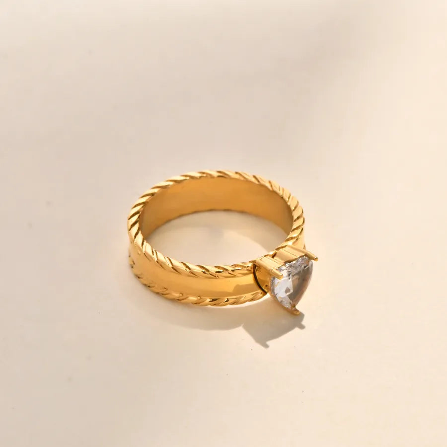 Elegant Gold Plated Zirconia Rotating Ring 5772601
