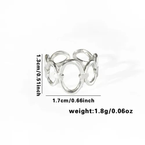 Titanium Steel Fish Tail Ring for Women Adjustable Opening TYR0418