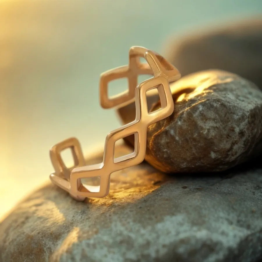 18K Gold Plated Stainless Steel Open Ring