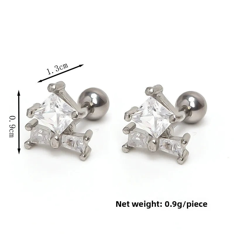 Elegant Gold Square Stud Earrings for Women