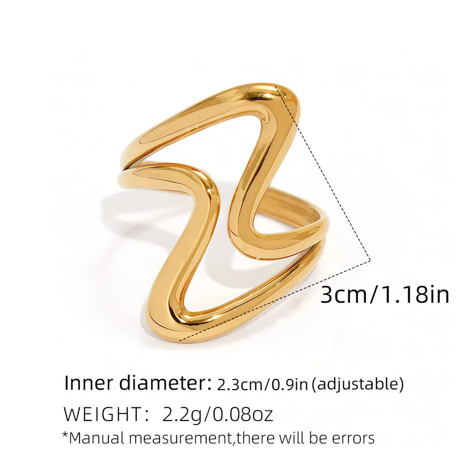 18K Gold Plated Geometric Stainless Steel Ring