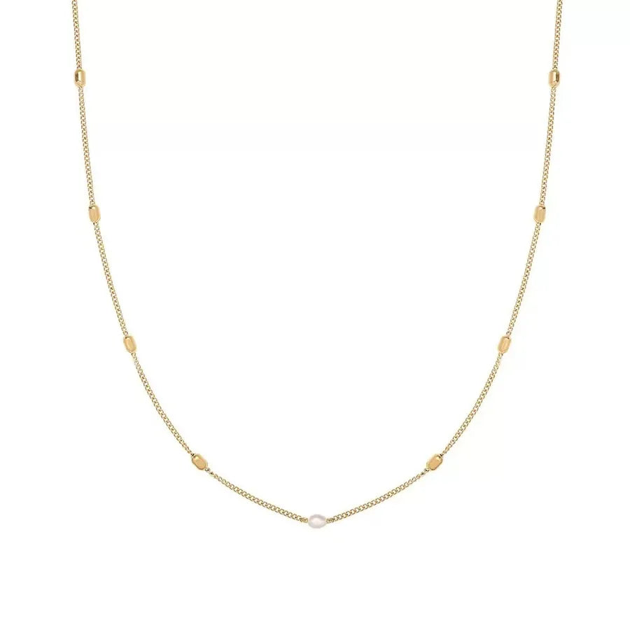 Elegant 18K Gold Plated Pearl Necklace for Women