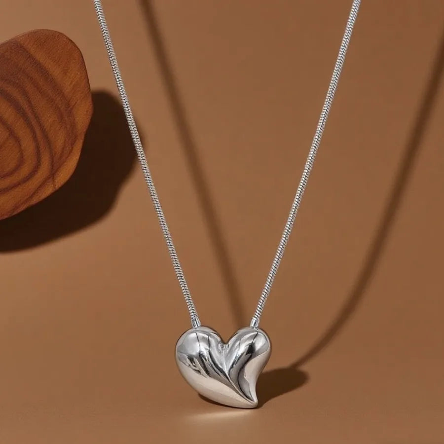 Titanium Steel Heart Pendant Necklace
