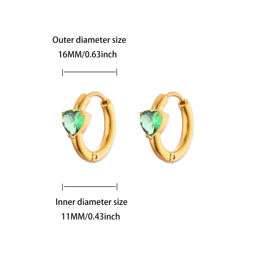 Heart-Shaped Color Diamond Earrings in 18K Gold E5723G-5