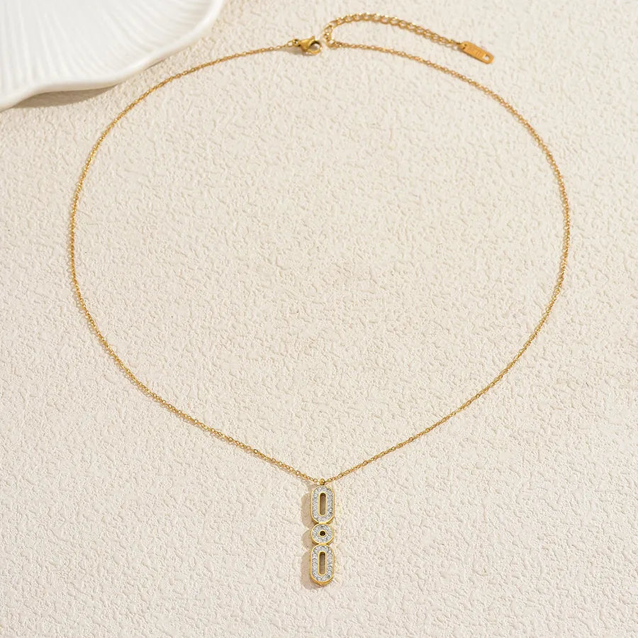 Geometric Gold Pendant Necklace for Women Average Size Gold