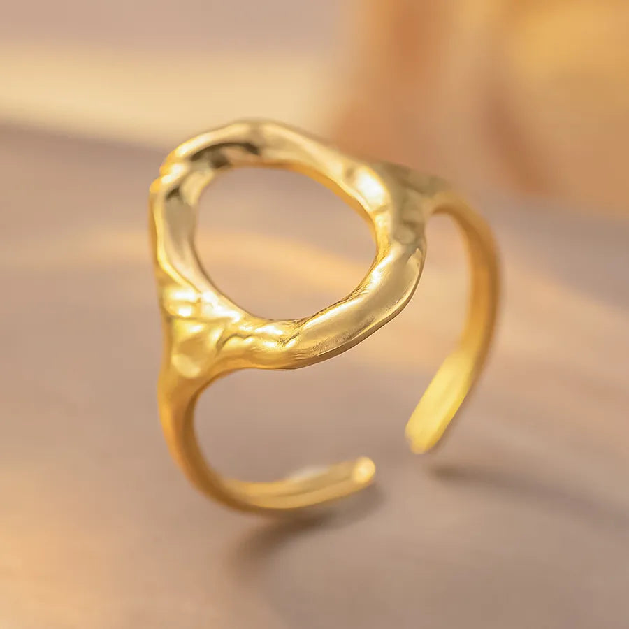 Heart-Shaped Titanium Steel Adjustable Ring K245 Gold Ring Adjustable