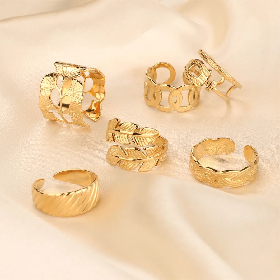 Adjustable Geometric Stainless Steel Ring