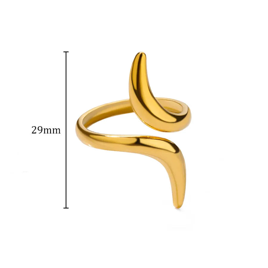 18K Gold Plated Geometric Stainless Steel Ring 1