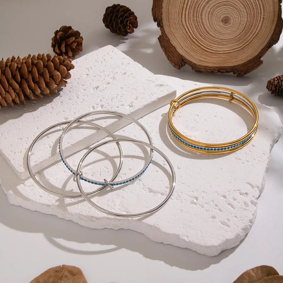 Gold Zircon Geometric Link Bracelet for Women