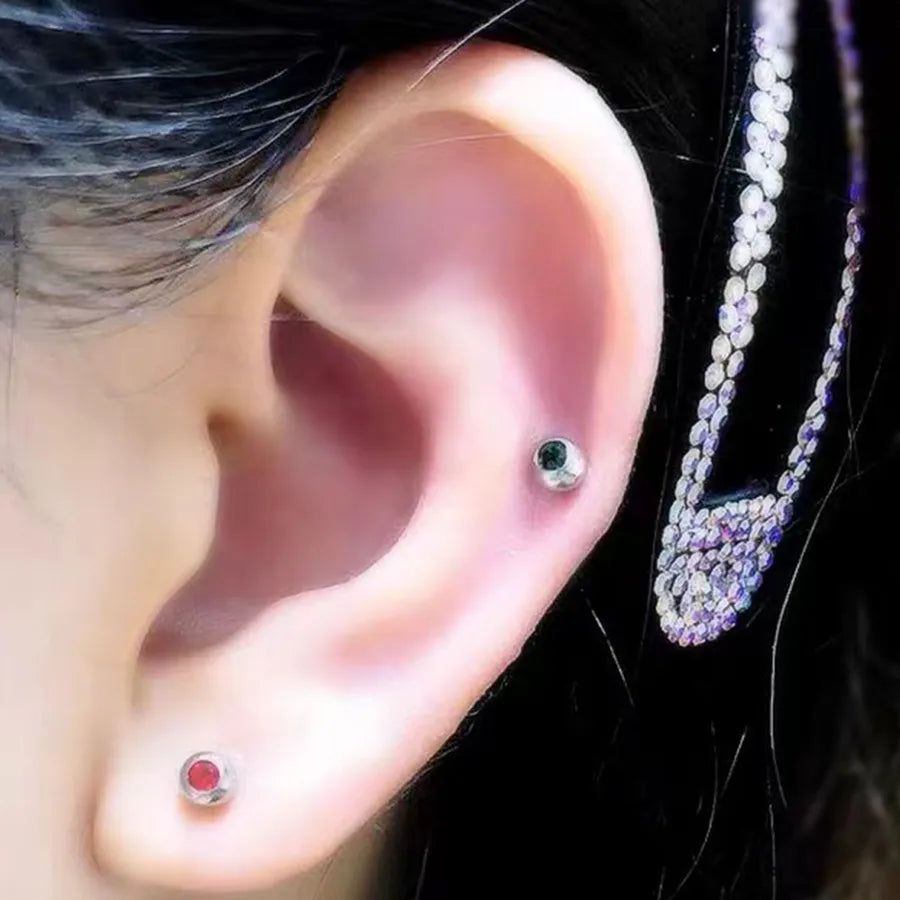 Minimalist Stainless Steel Zirconia Stud Earrings