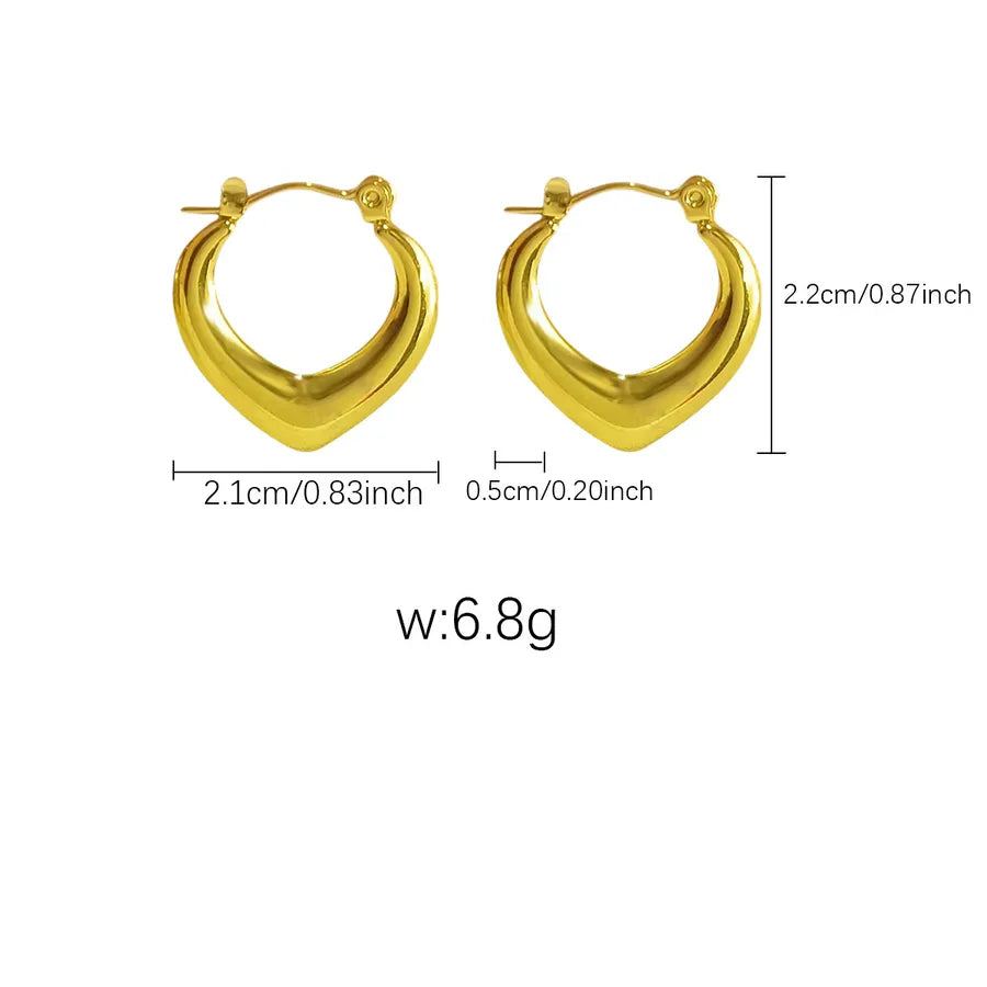 Elegant Gold Titanium Steel Hoop Earrings