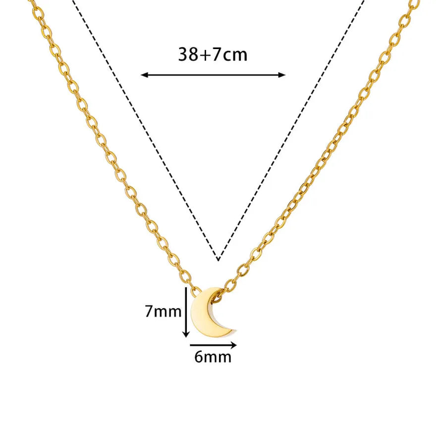 18K Gold PVD Geometric Pendant Necklace N06033G-2
