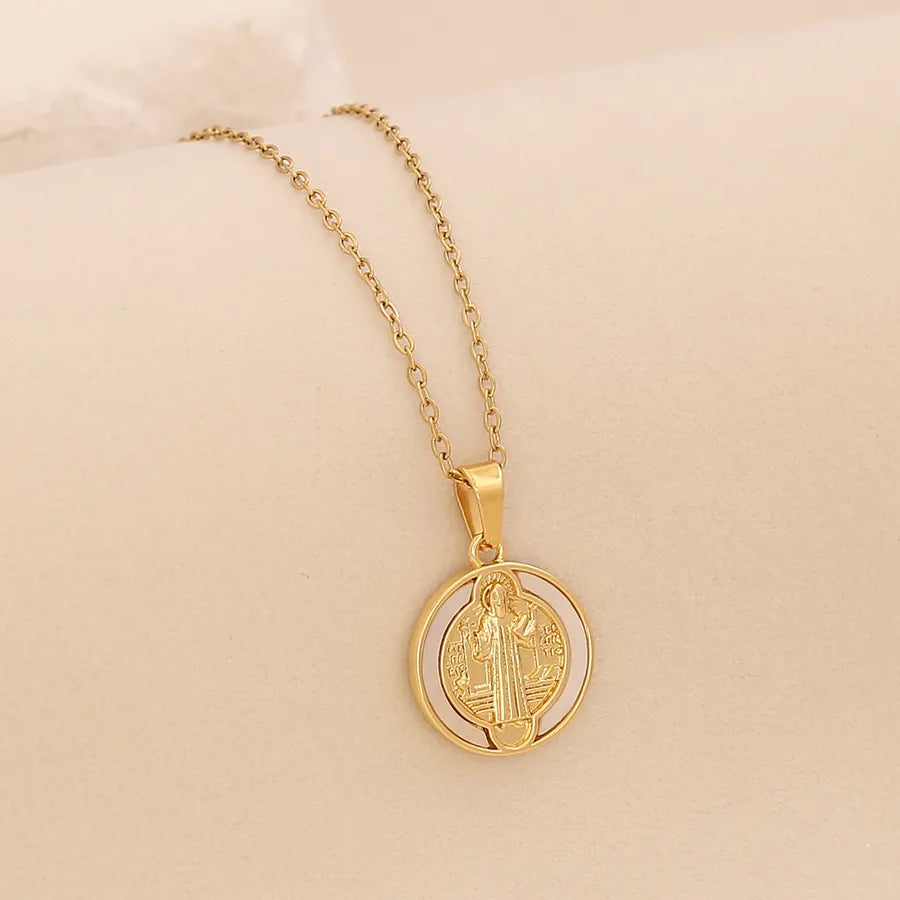 18K Gold Plated Cross & Butterfly Pendant Necklace