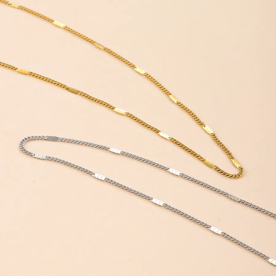 18K Gold Geometric Titanium Steel Necklace