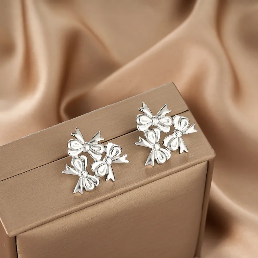 Irregular 18K Gold Plated Stainless Steel Earrings E1370-B (a Pair of Silver Ear Studs)