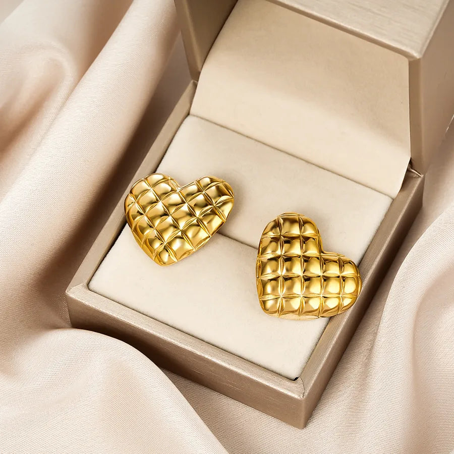 Irregular 18K Gold Plated Stainless Steel Earrings E1374-A (Gold Stud Earrings Pairs)