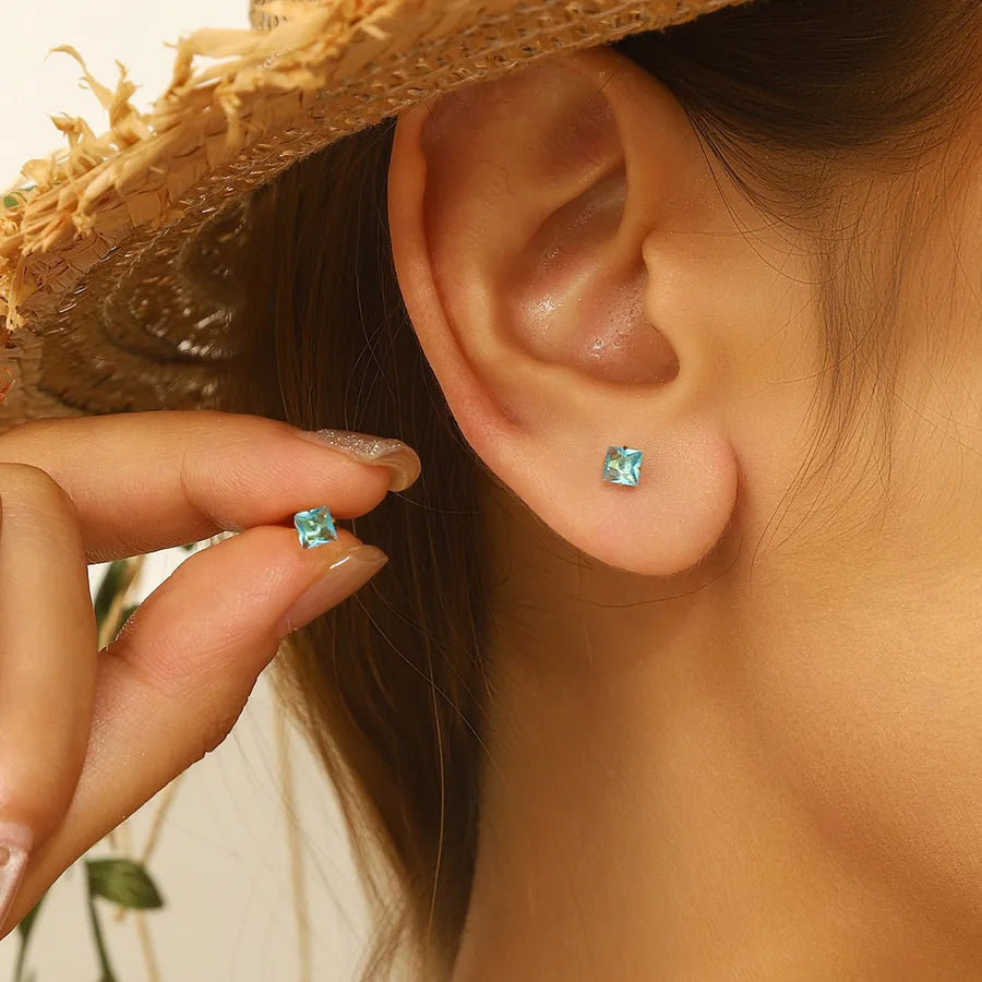 12 Pairs Gold-Plated Pearl & Zircon Stud Earrings