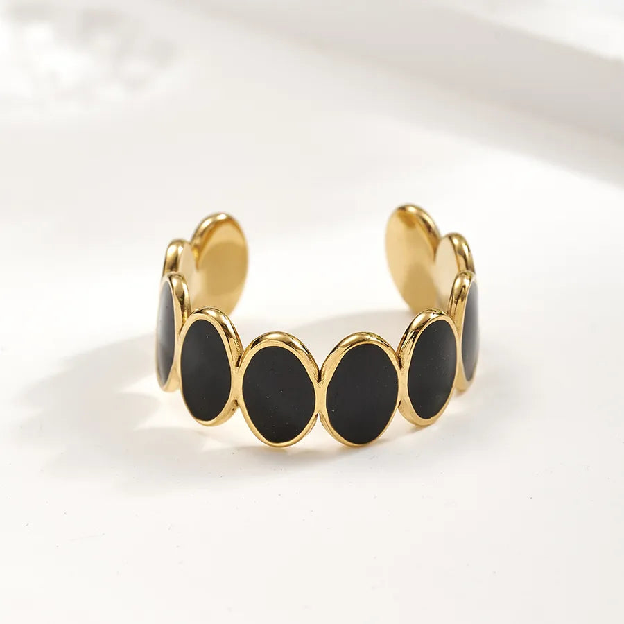 18K Gold PVD Oval Stainless Steel Open Ring