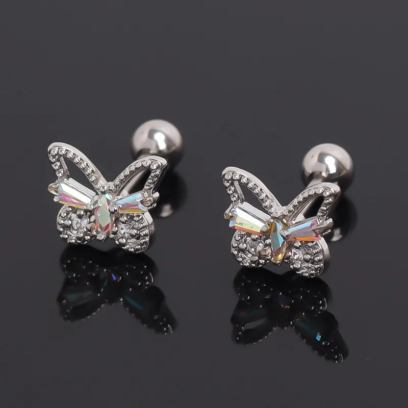 Gold Butterfly Knot Stainless Steel Earrings