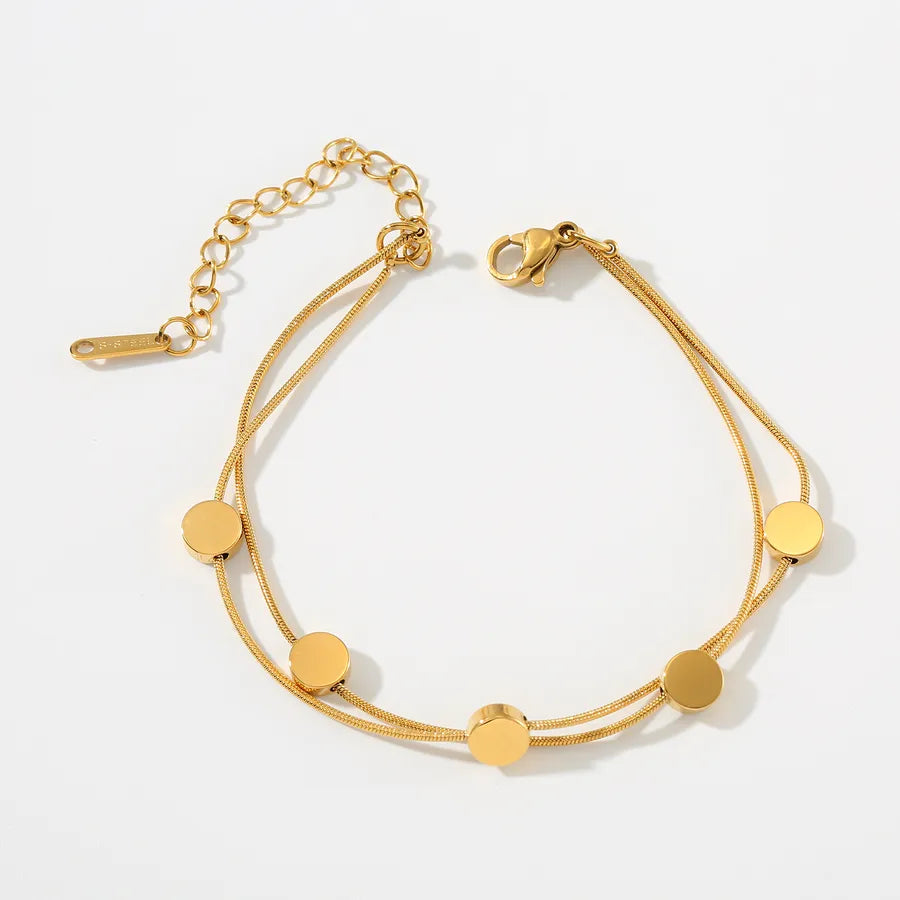 18K Gold Plated Geometric Stainless Steel Necklace Gold gd