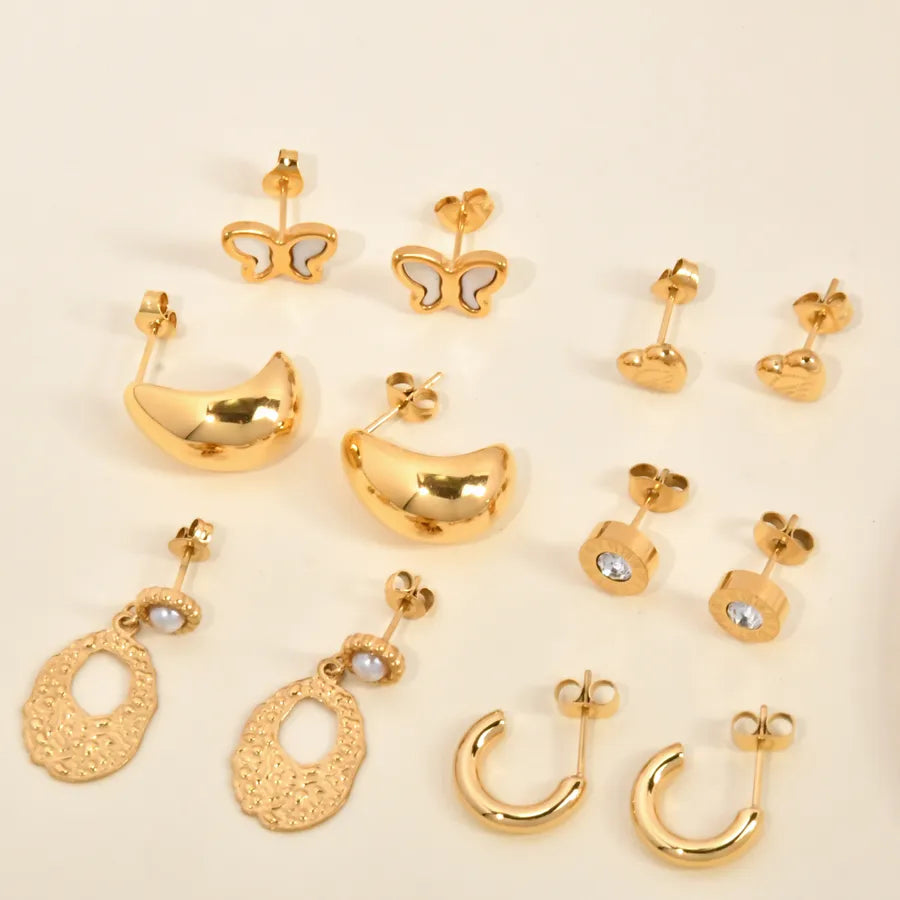 18K Gold Plated Titanium Steel Stud Earrings
