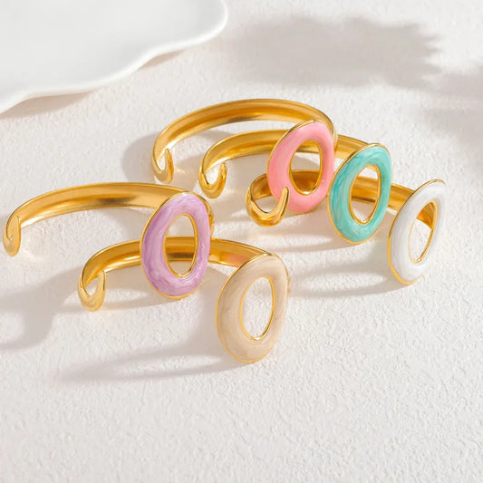 Adjustable Gold Geometric Cuff Bracelet