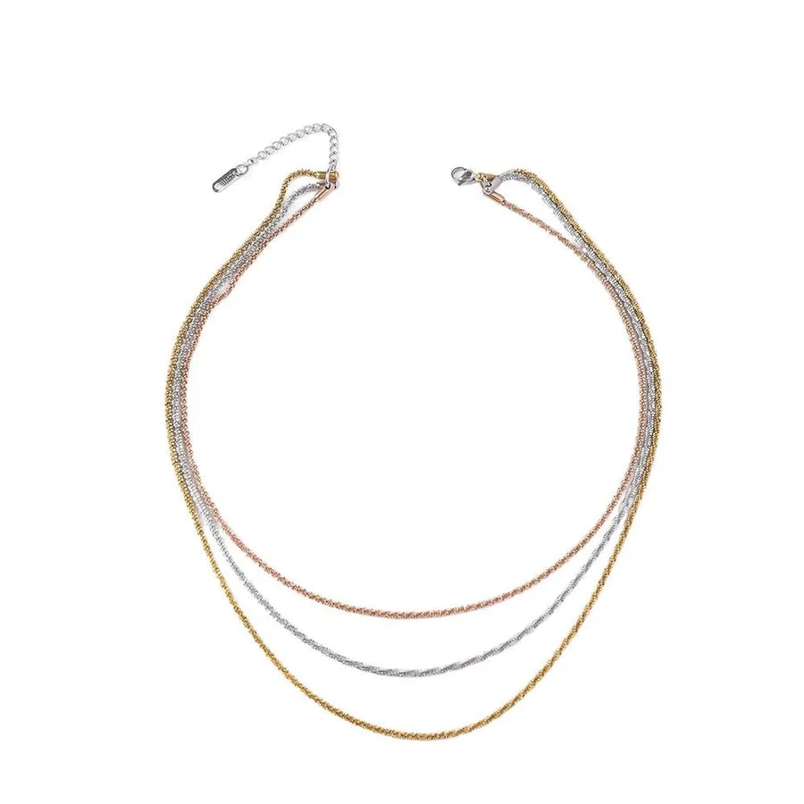 Gold Plated Titanium Steel Floral Necklace