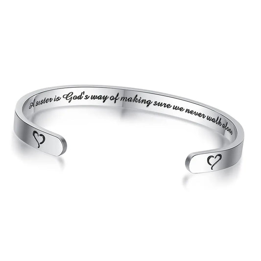 Retro Heart Stainless Steel Bangle