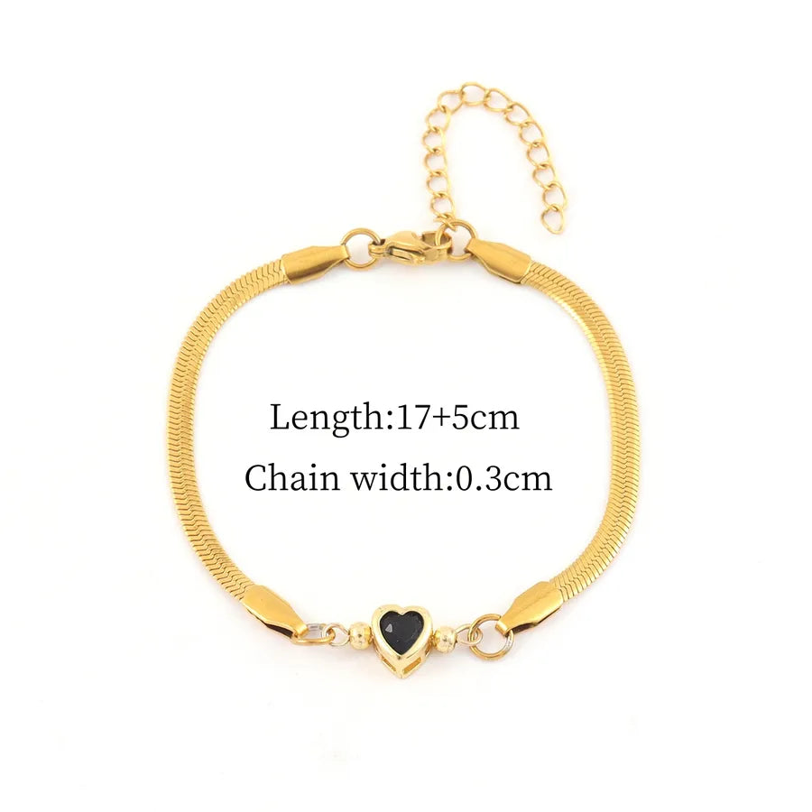 Gold Heart Stainless Steel Bracelet Gold color7