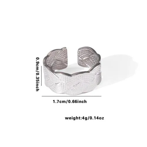 Titanium Steel Fish Tail Ring for Women Adjustable Opening TYR0378