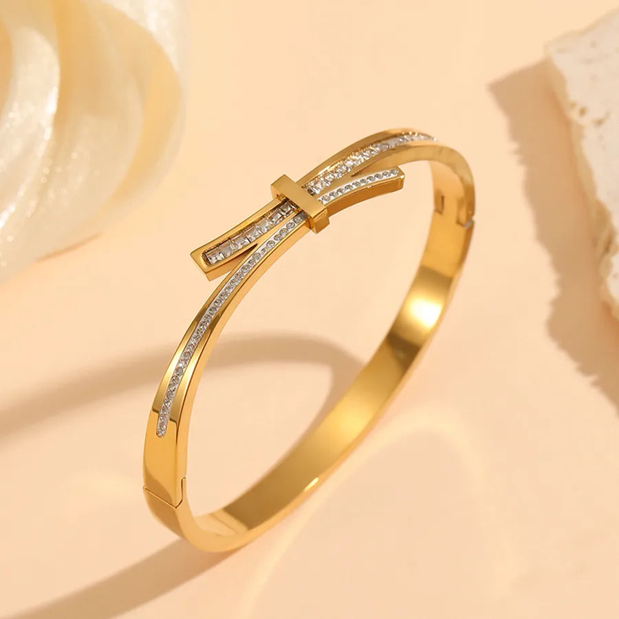18K Gold PVD Geometric Stainless Steel Bangle