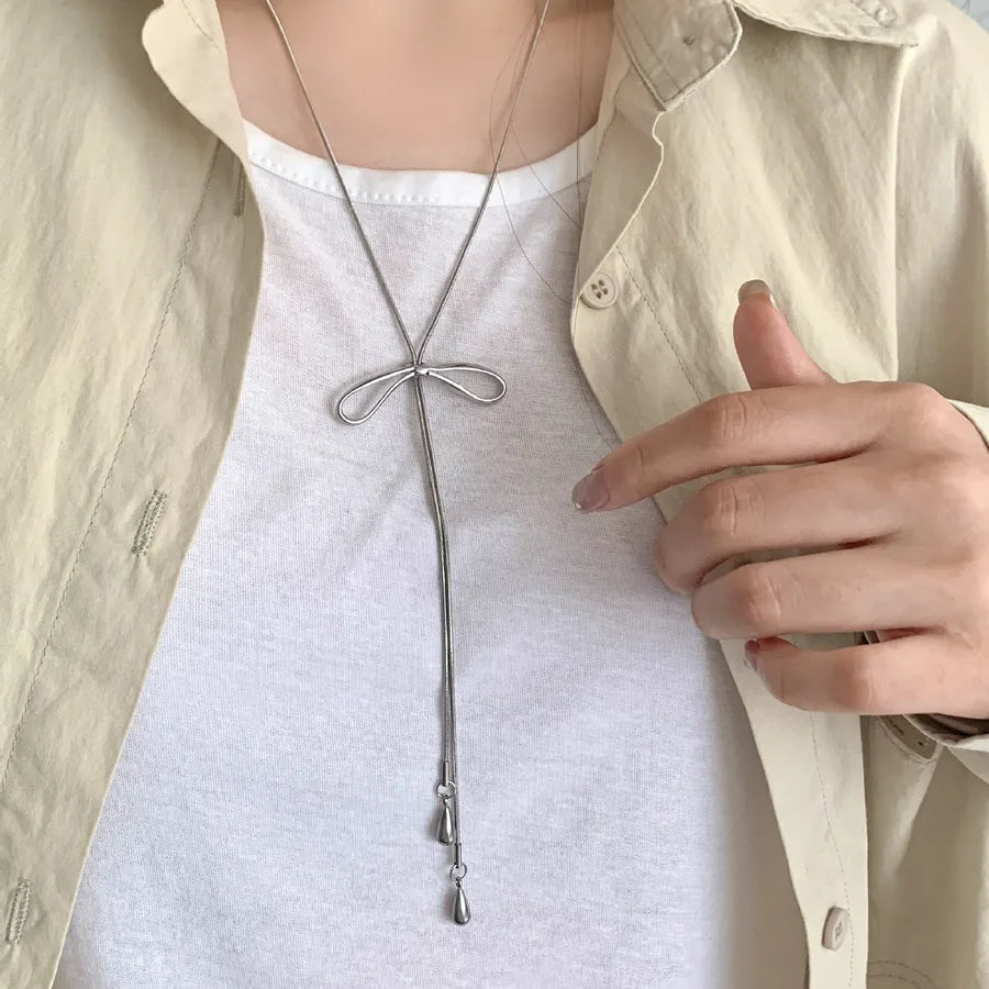 Gold Butterfly Knot Pendant Necklace