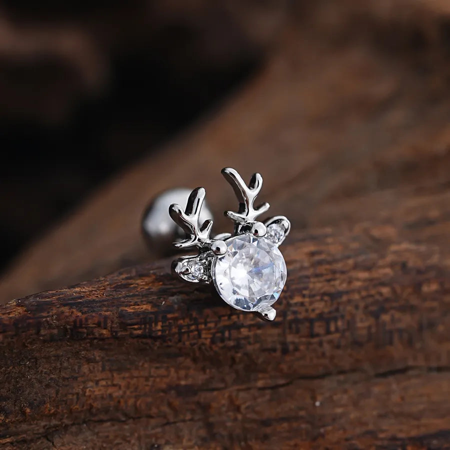 Stainless Steel Zirconia Stud Earrings 3439 Silver Ear Studs