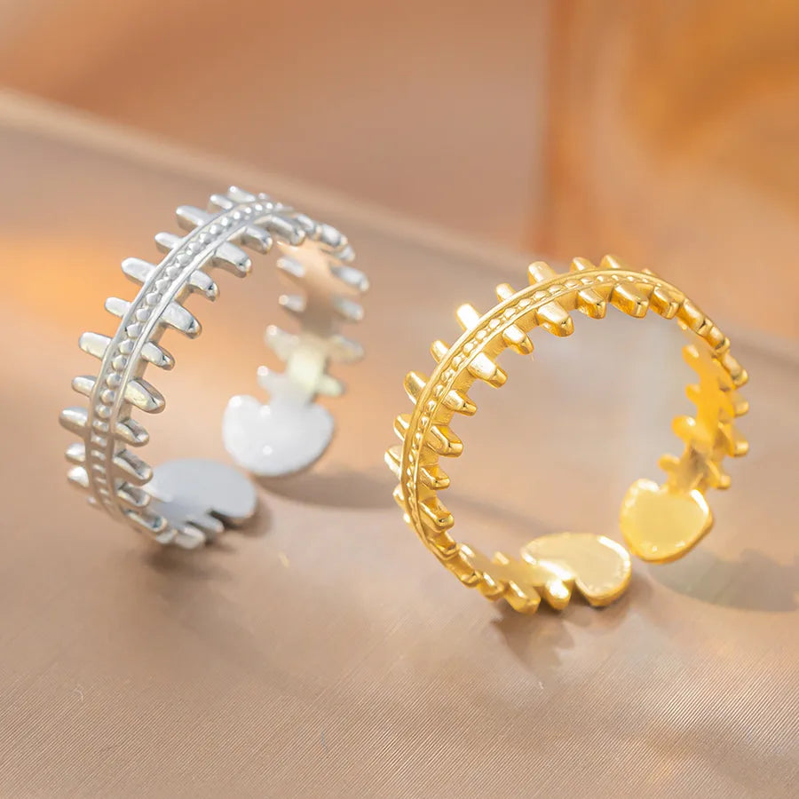 Geometric Titanium Steel Open Ring