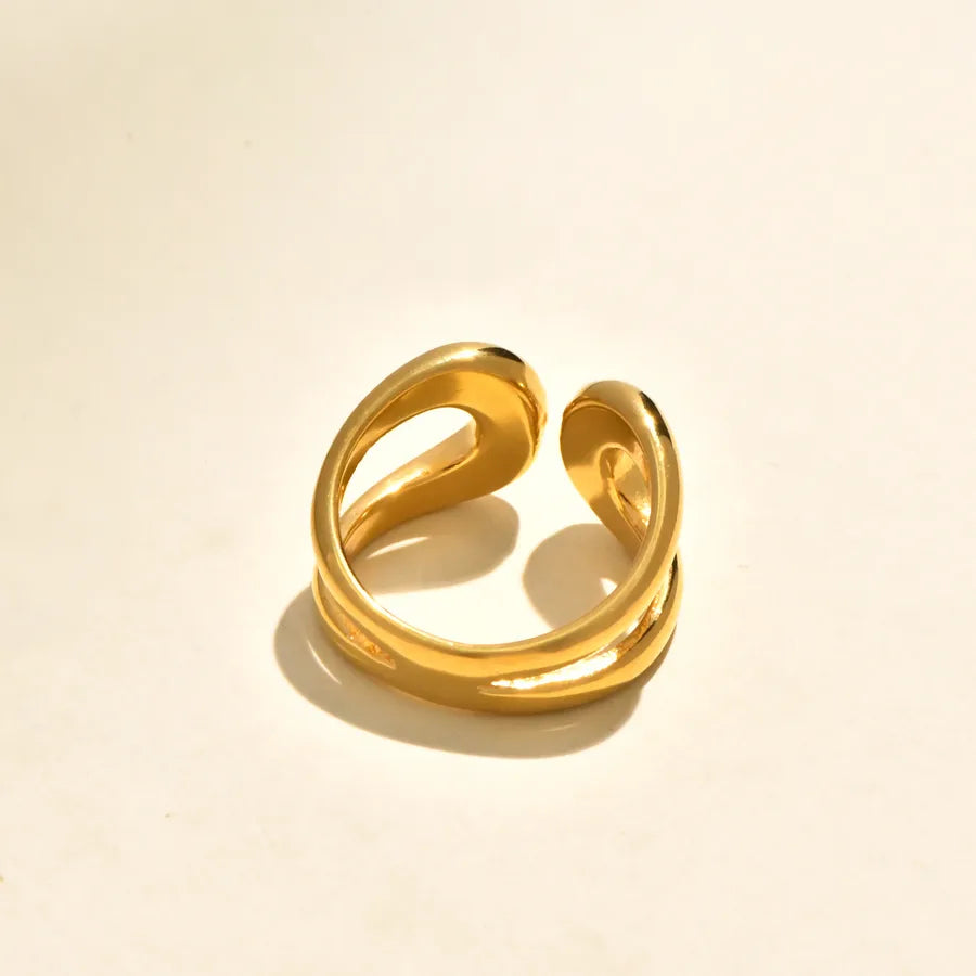 Gold Plated Geometric Heart Zircon Ring 5772601